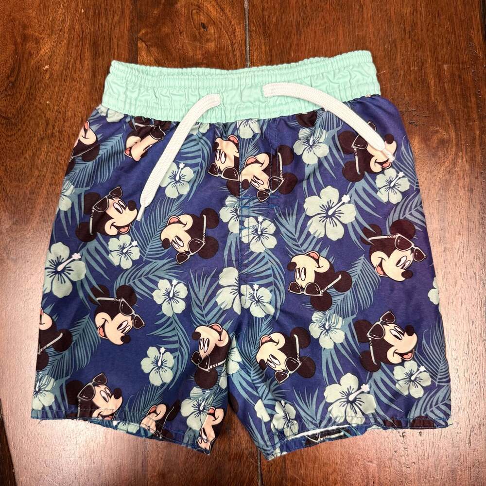 Disney Mickey Mouse Old Navy Collectabilities Swim Shorts 2T Blue Hawaiian